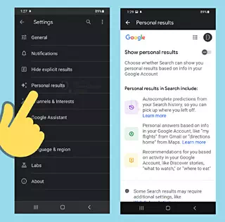 Kemampuan Google untuk menampilkan konten berdasarkan history