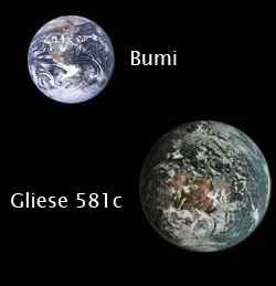 Gliese 581c, planet yang menyerupai bumi