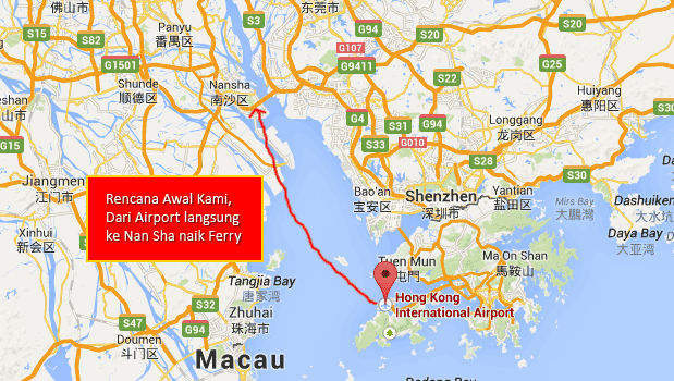 Rencana perjalanan dari HongKong ke Nansha