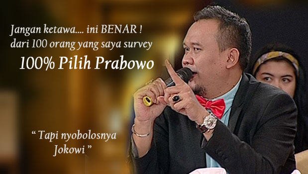 Cak lontong mendukung prabowo tapi nyobolos jokowi