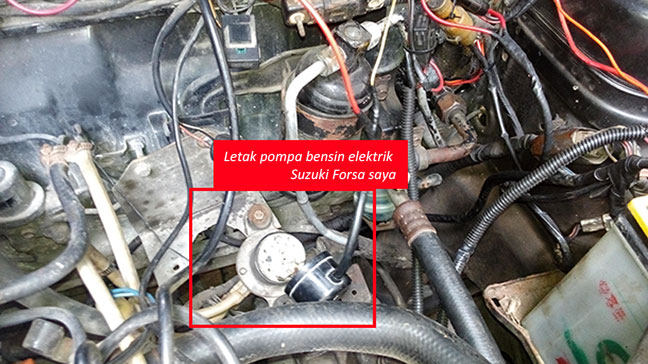 Letak pompa bensin elektrik rotax Suzuki Forsa