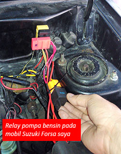 Cara memasang relay pompa bensin elektrik Suzuki Forsa