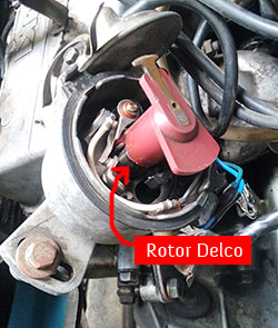 Letak rotor delco posisi TOP 1