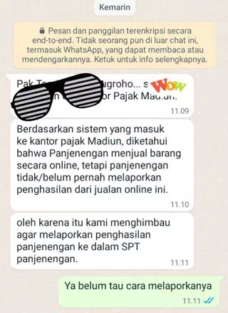 Surat tagihan pajak untuk toko online