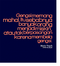 Gengsi tidak membawa keuntungan apapun bagi hidup ktia