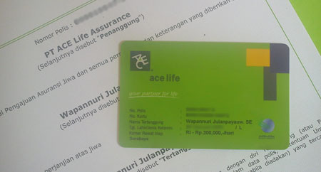 Kartu ACE life asuransi kesehatan saya