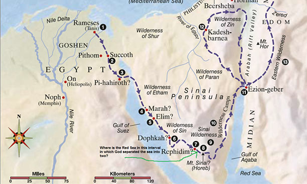 Rute perjalanan Israel dari mesir ke kanaan