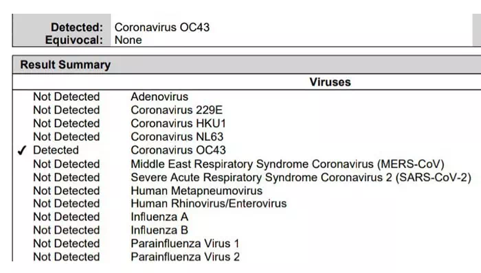 Contoh hasil tes lab mPCR yang benar