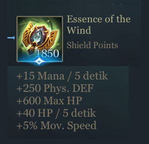 Penjelasan item Essence of The Wind