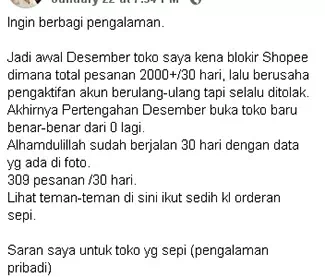 Profil penjual shopee di komunitas