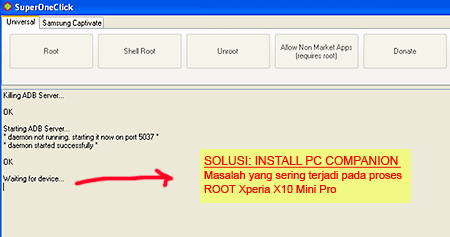 Masalah rooting xperia x10 minipro