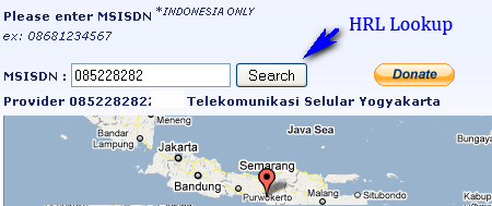 Cara melacak nomer HP menggunakan HRL lookup
