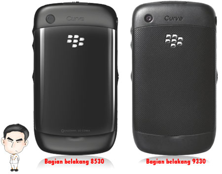 Perbedaan fisik blackberry 8530 dengan BB 9330